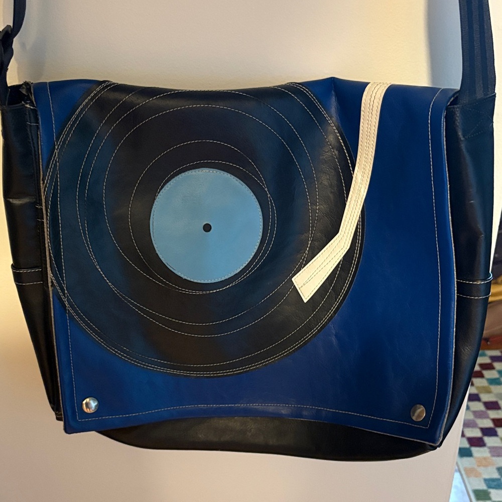 Queen Bee Creations Portland Vinyl Record Messenger Bag